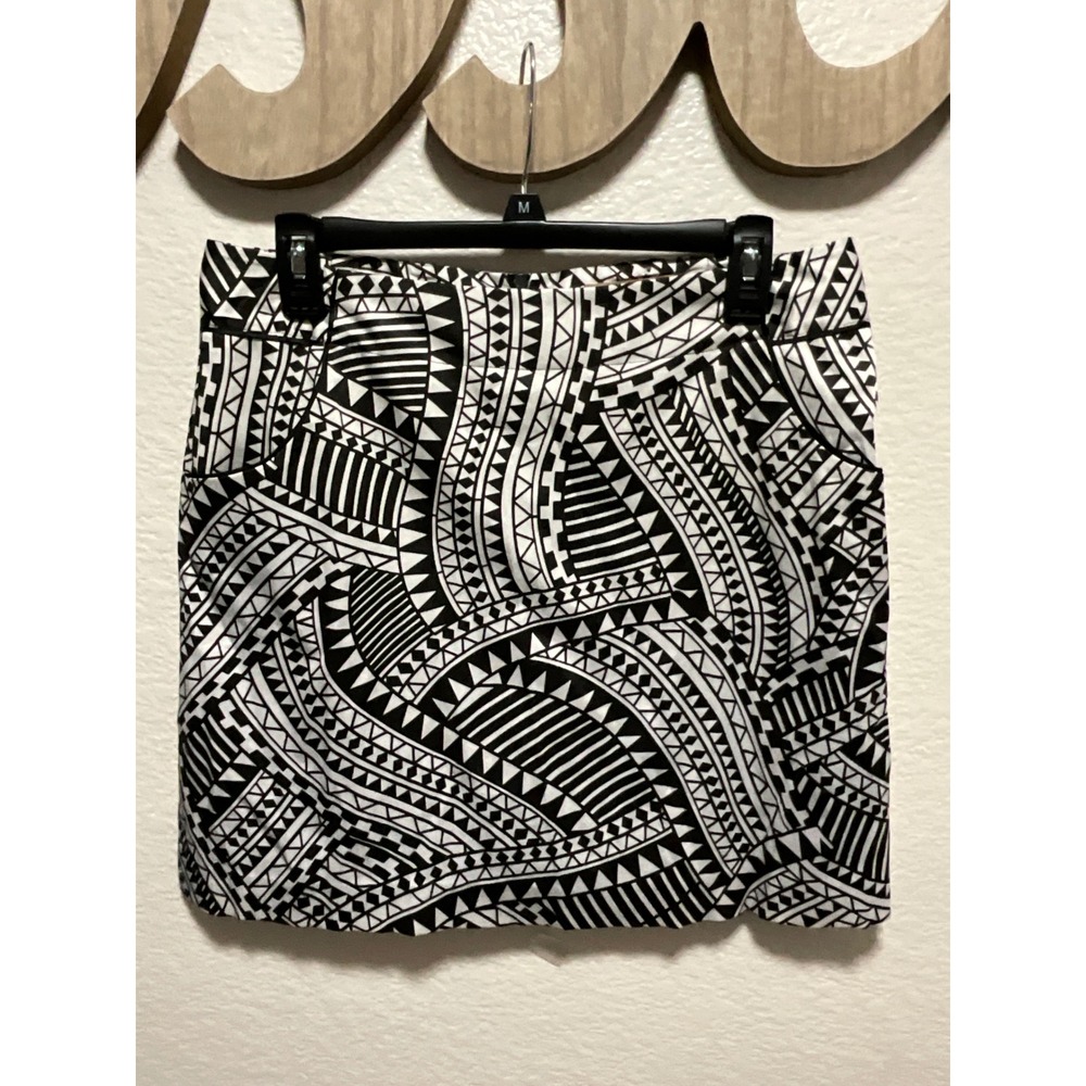 SPORT HALEY Women's Black White Tribal Print Mini Skirt Size 8